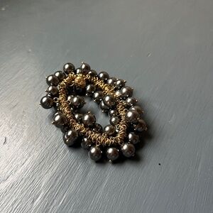 JCrew early 2010s bauble bracelet gold and charcoal beads